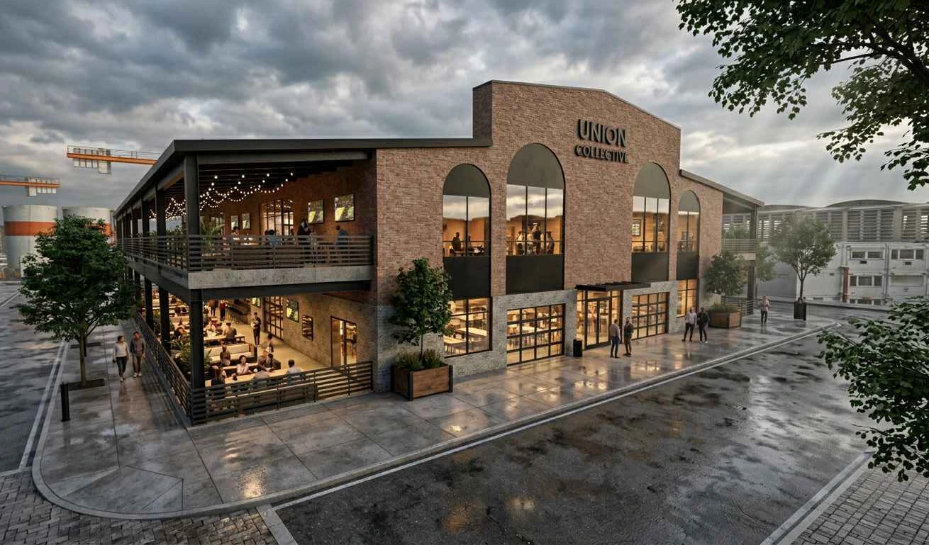 Union Collective · exterior concept rendering