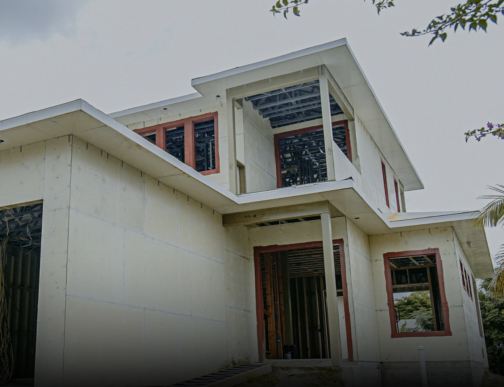 Naples Residence — Construction progress · partially built composite structural shell