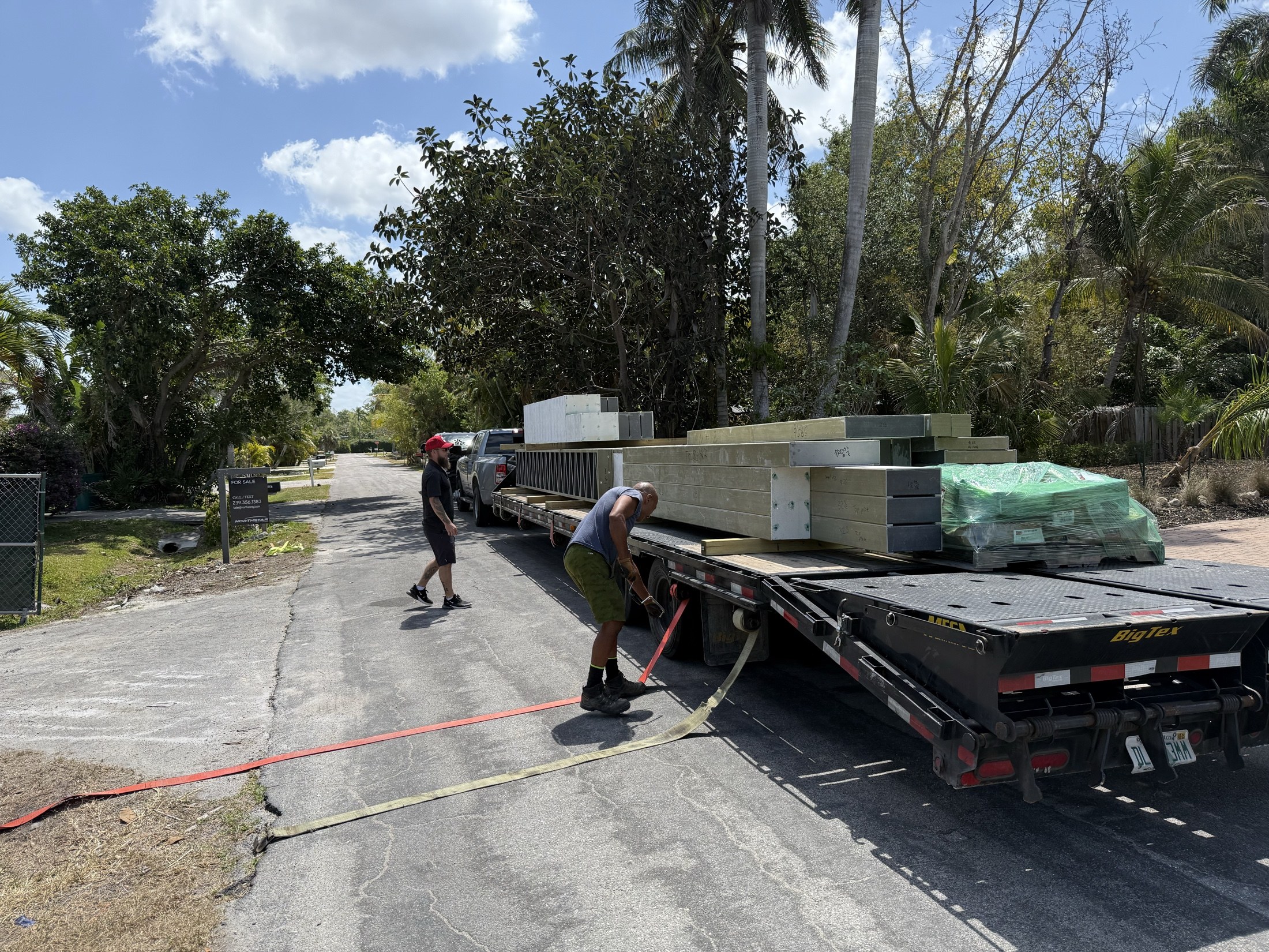 Construction photograph · composite components delivered to site